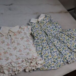 2 Ralph Lauren White Floral Baby Dresses size 9M